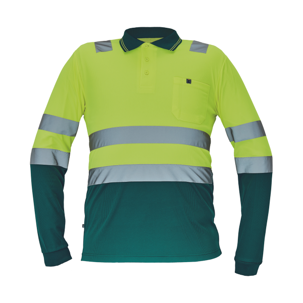 LEON HV polokošile dl.ruk.žlutá/šedá 3XL
