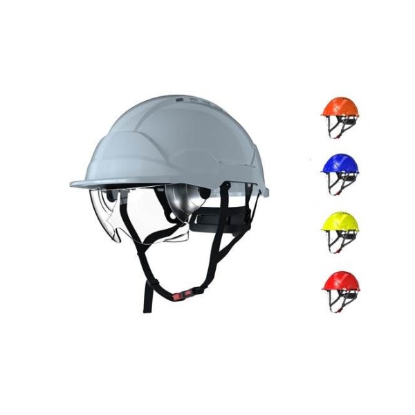 Přilba PAB WH1-0 bílá s integrovaným zorníkem modra