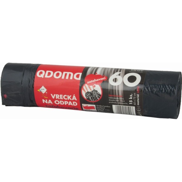 Pytel na odpadky zatahovací, 60l /10ks na roli (cena za 1 roli) LDPE