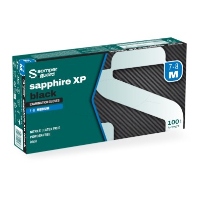 Jednorázové rukavice SEMPERGUARD®Sapphire XP - nepudrované - černé