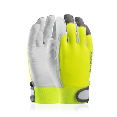 Kombinované rukavice ARDON®HOBBY REFLEX - s prodejní etiketou - hi-vis žlutá