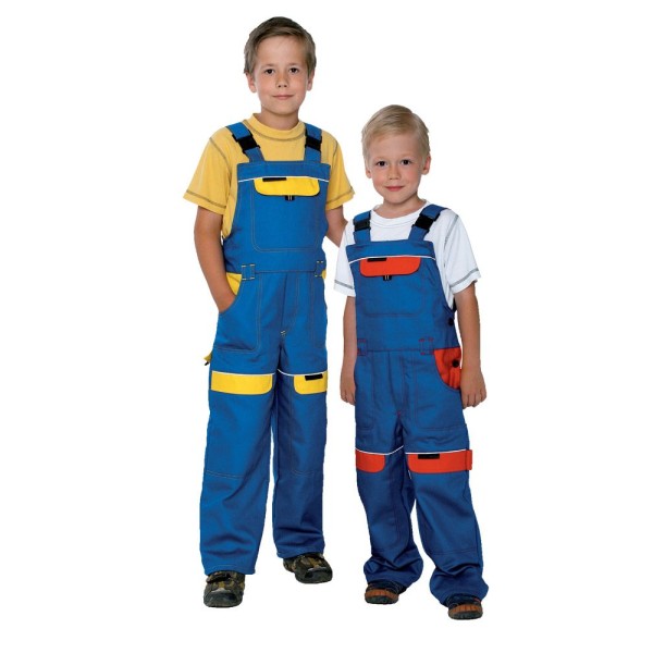 Dětské kalhoty s laclem ARDON®COOL TREND modro-žlutá 104