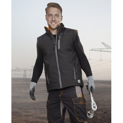 Zimní softshellová vesta ARDON®VISION černo-oranžová – DOPRODEJ