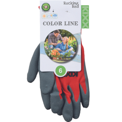 ROCKING RED gloves nylon latex palm