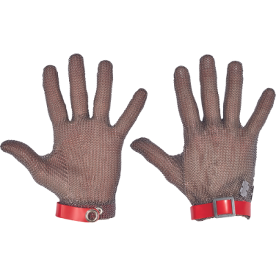 5-finger simple metal glove,size S white