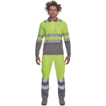 LEON HV poloshirt l.sleeve yell/grey 5XL