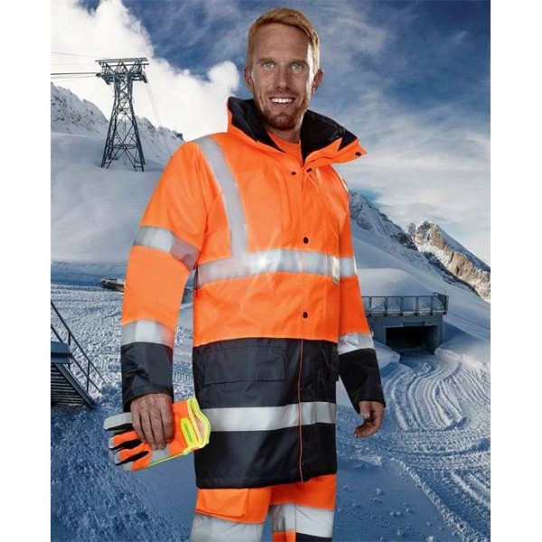 Bunda HI-VIZ 4v1, vel.M, oranžová + modrá M