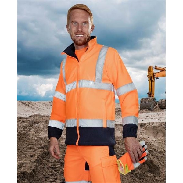 Mikina fleecová hi-viz oranžová REF402 S