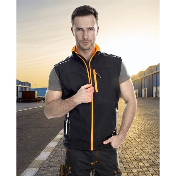 Softshellová vesta ARDON®VISION černo-oranžová 5XL