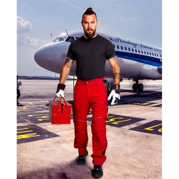 Kalhoty do pasu URBAN jasně červené prodloužené (46) XL