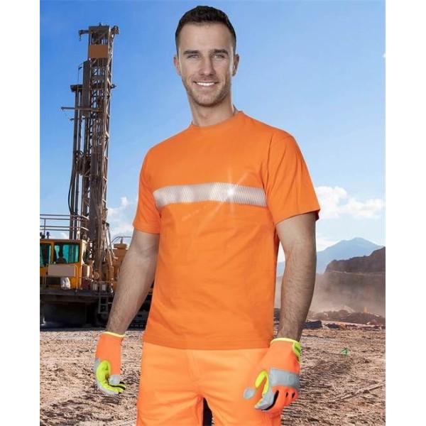 Tričko ARDON®XAVER s reflex. pruhem oranžové 2XL