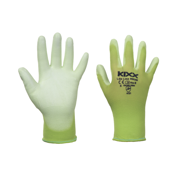 LIKE LIME ruk.nylonové PU dlaň zelená 9