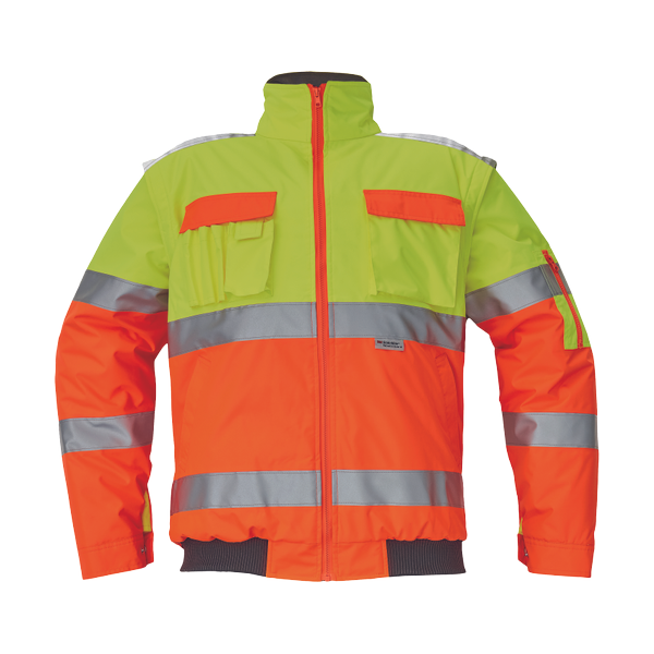CLOVELLY pilot bunda HV žlutá/oranž. 5XL